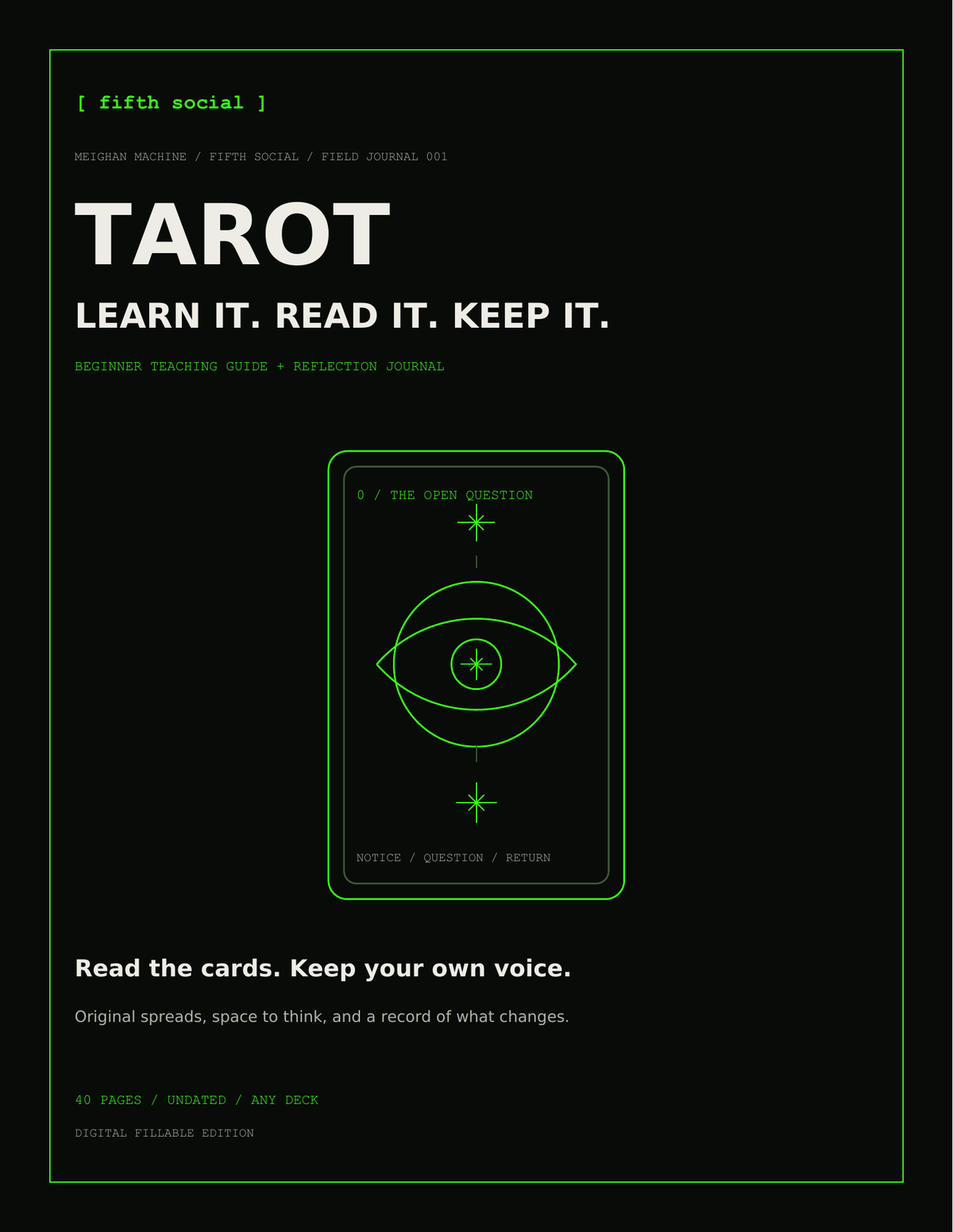 Tarot: Learn It. Read It. Keep It. — Teaching Journal Bundle